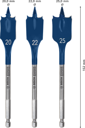Set Mata Bor Sekop Bosch EXPERT Self Cut Speed ​​20 22 25 mm.